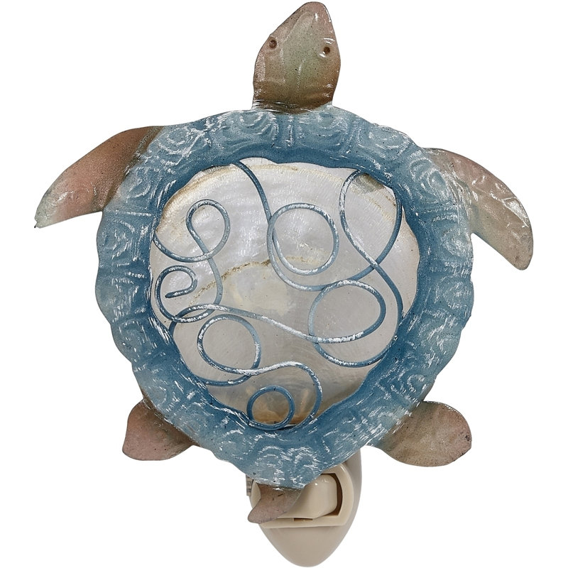 Sea Turtle Capiz Shell LED Night Light