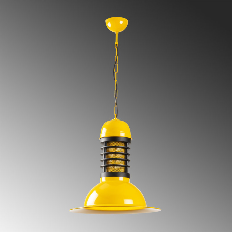 1 - Light Black/Yellow Unique/Statement Pendant