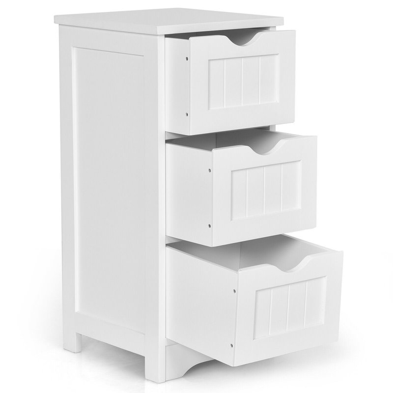 Armoire de salle de bain autoportante, Blanc