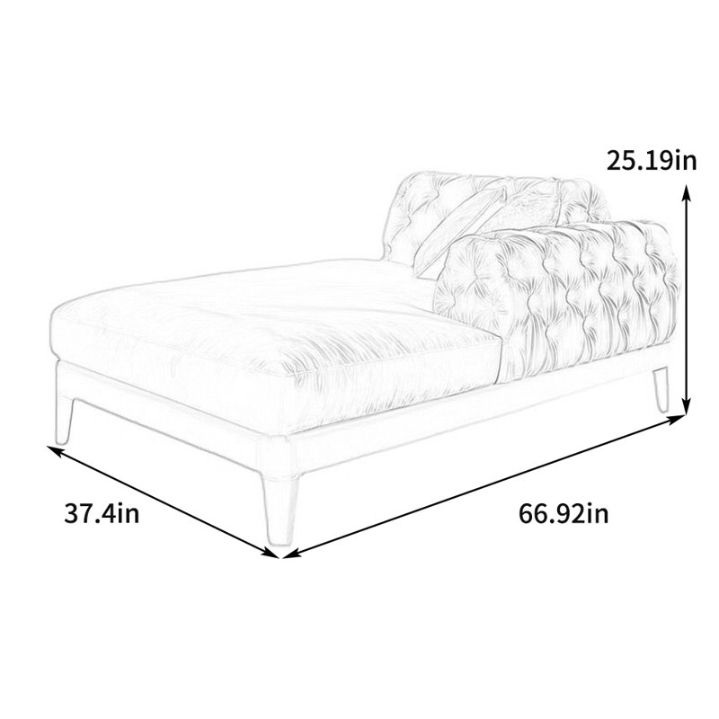 Fauteuil inclinable en velours confortable, Accoudoir à gauche (vu de face)