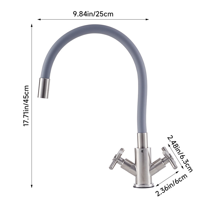 17 Stories Kitchen Faucet, Grey