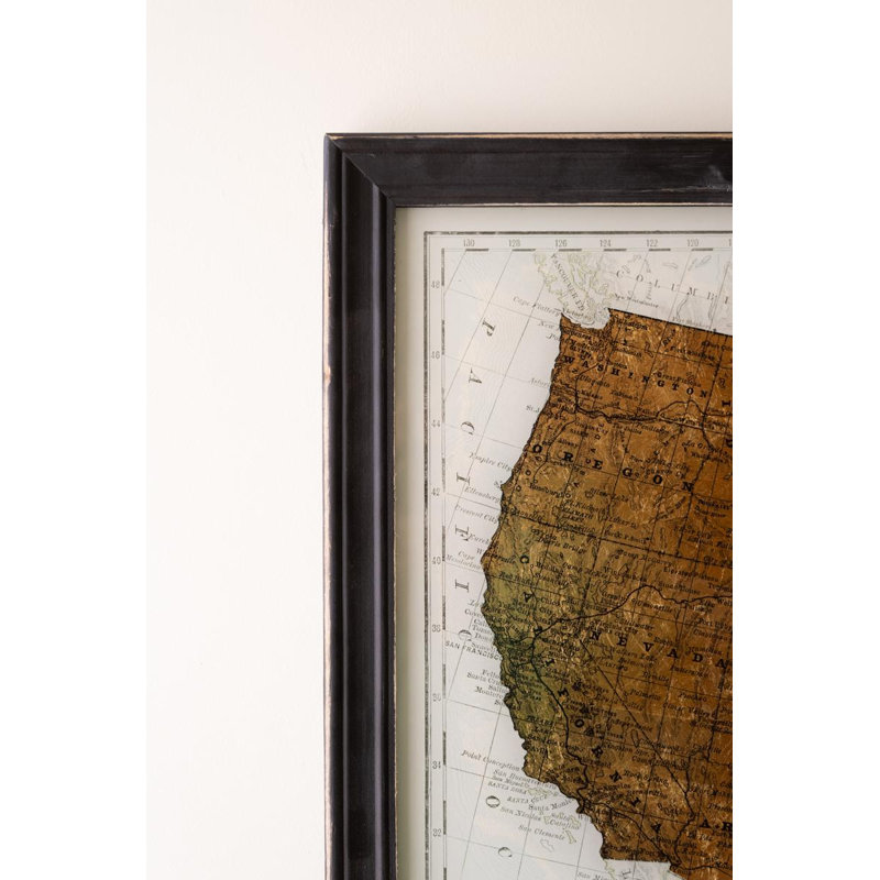 FRAMED USA PRINT UNDER GLASS