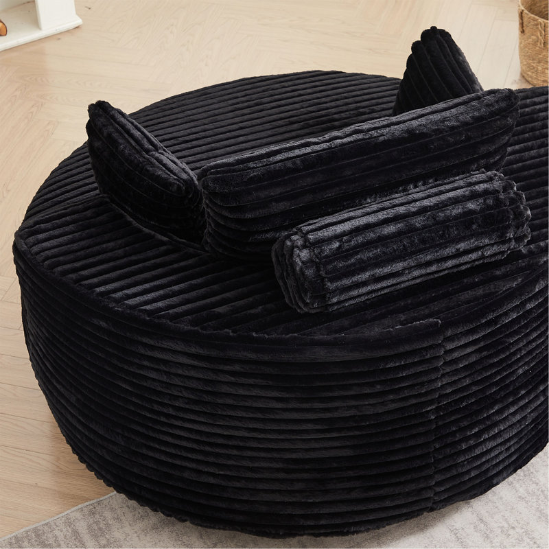 Boneless 55''L Chenille Foam Single Swivel Chair, Fluffy Modern Sleeper, 360 Degree Swivel Chair For Living Room, Bedroom, Lounge And Projection Room