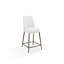 Wyatt Upholstered Counter Stool In Ricotta Boucle And Bronze Metal