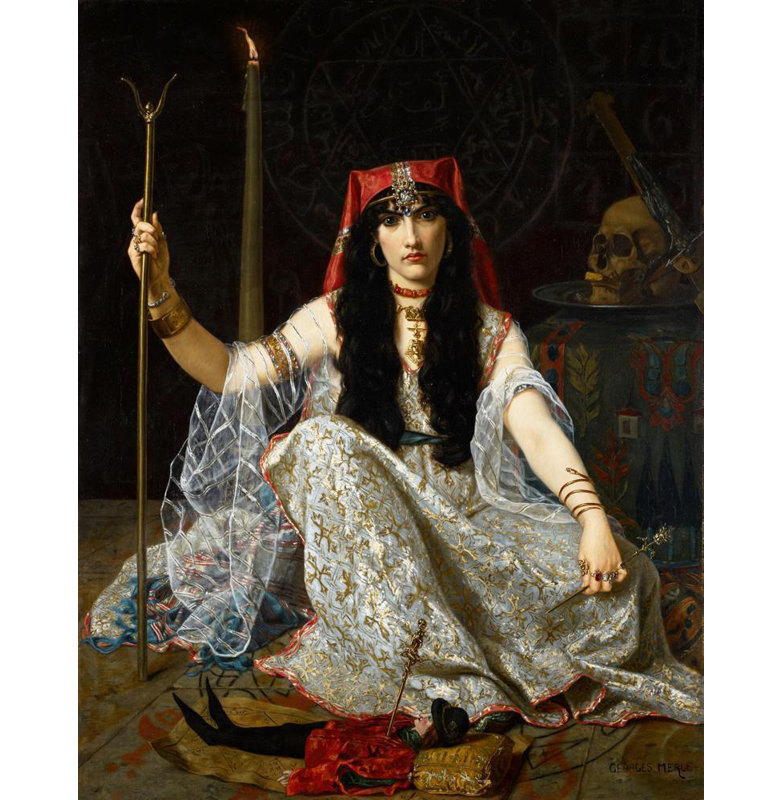 «The Sorceress» par Hugues Merle - Art mural sur toile tendue avec châssis, H 18 po x l 14 po