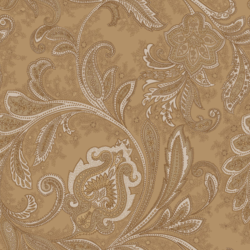 Elegance Collection Paisley Design Pearlescent Finish Wallpaper Roll, Bronze
