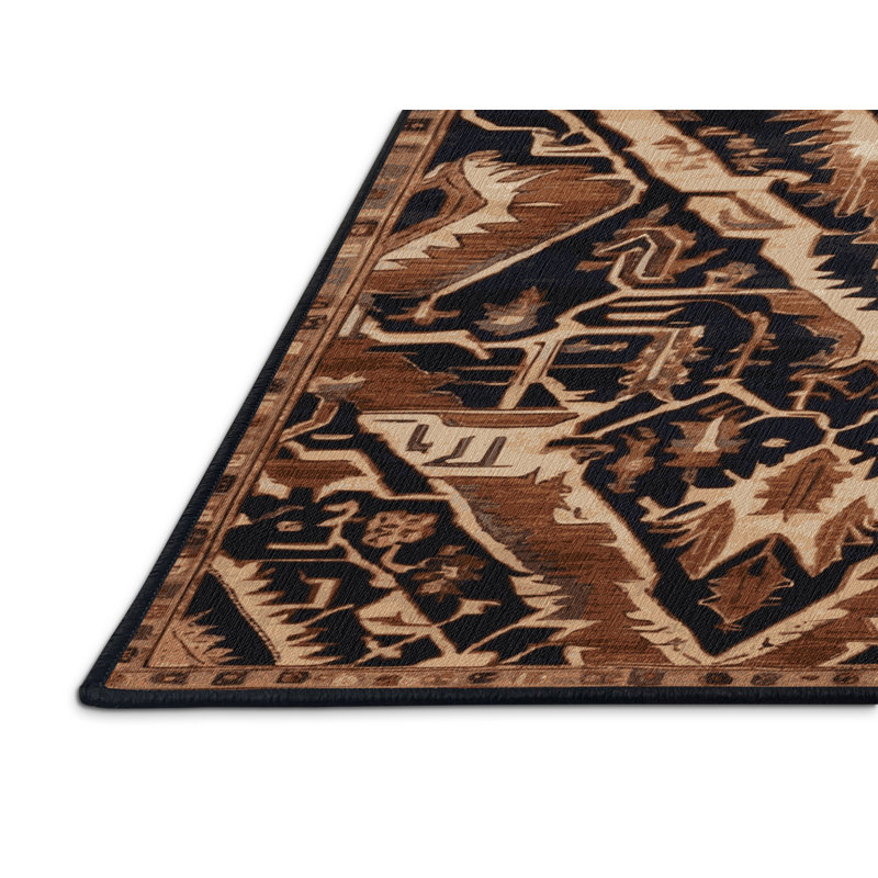 Tapis brun lavable à la machine, Rectangulaire 2 pi x 3 pi