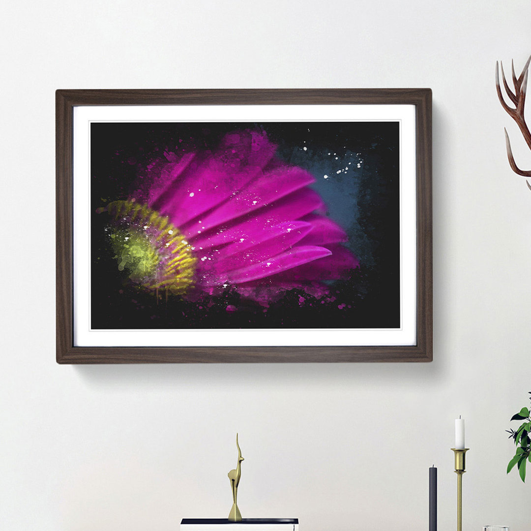 Bright Pink Gerbera Flower - Picture Frame Painting Print
