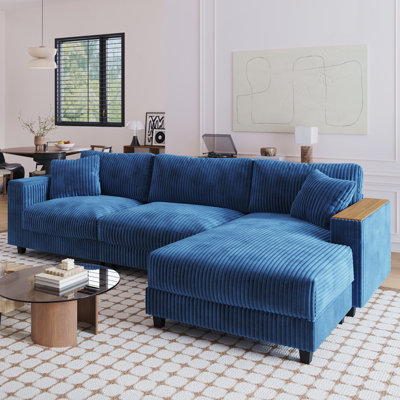 L-Shaped Sectional Sofa with Reversible Chaise and Hidden Storage for Living Room by Everly Quinn