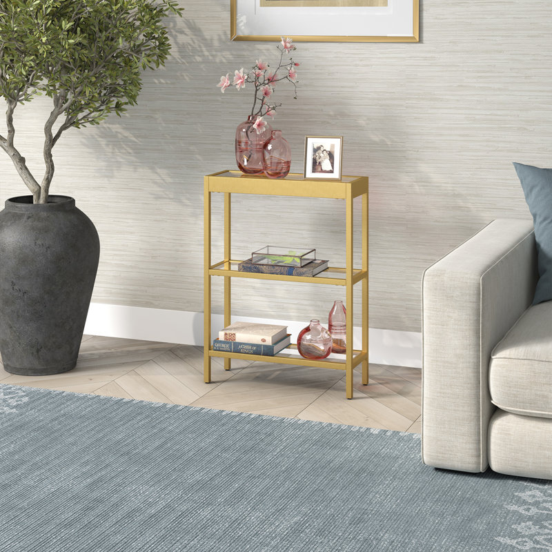  Console rectangulaire en laiton Alexis, H 29,5 po x l 64 po x P 12 po, Laiton