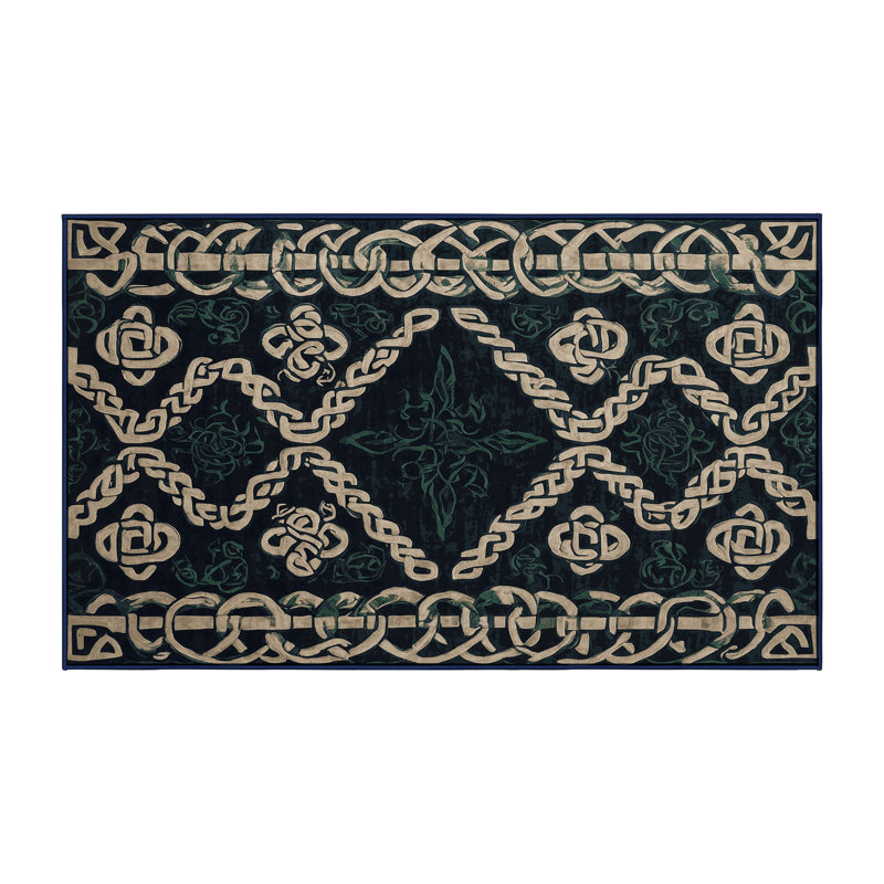 Machine Washable Gray Area Rug, Rectangle 5' x 8'