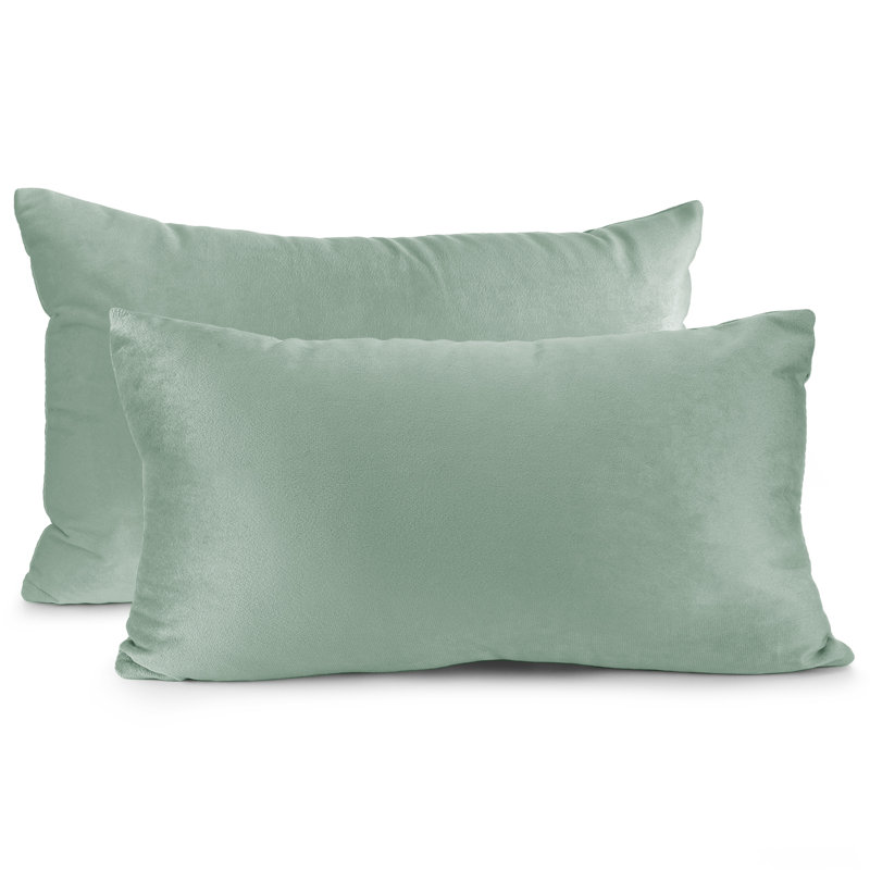 Housse de coussin décoratif en velours , 12"H x 20"W, Sage