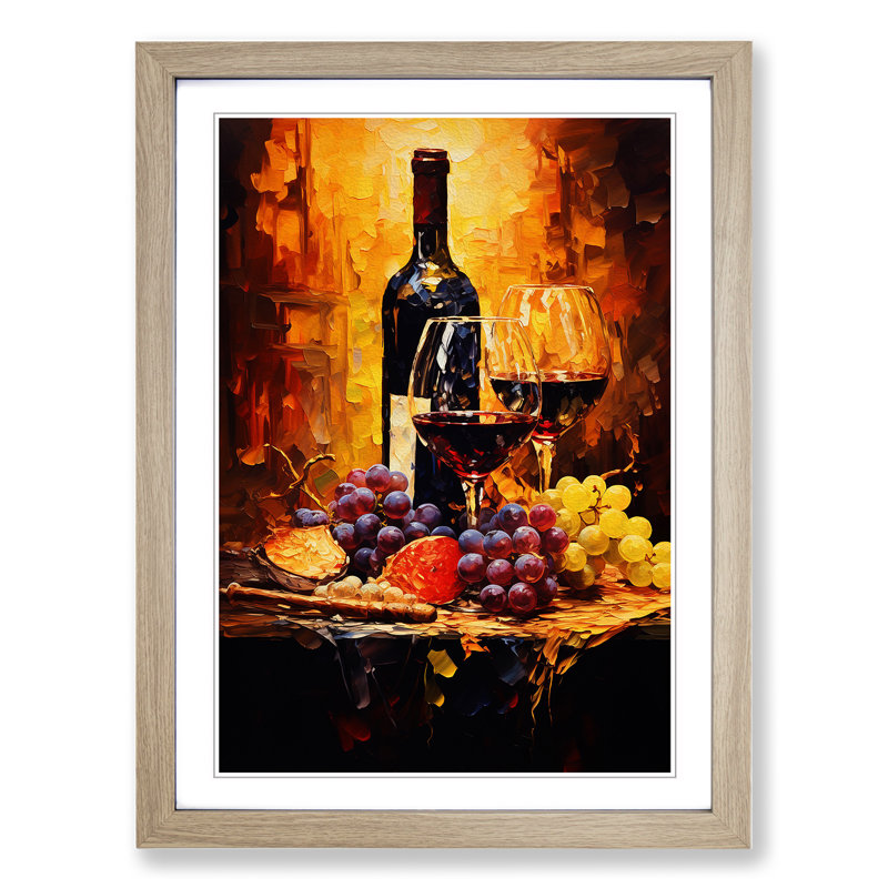 Wine Tachisme - Framed Print, Oak , 34cm H x 25cm W x 2cm D