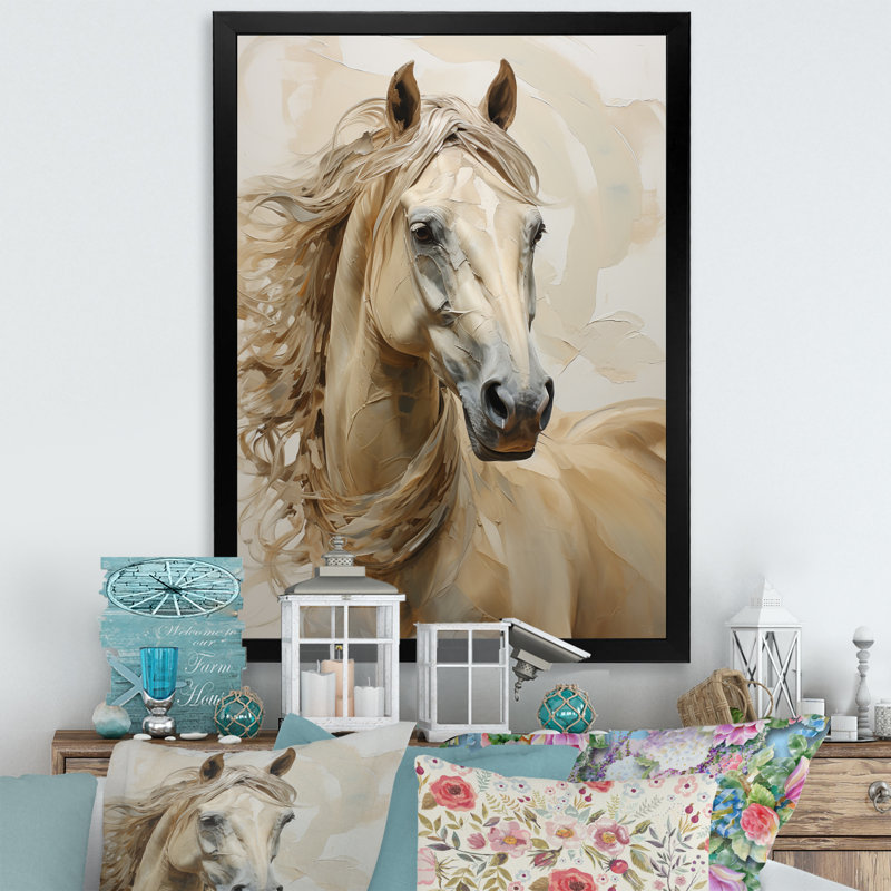Portrait de cheval sophistiqué I, Cadre photo noir, H 32 po x l 24 po x P 1 po