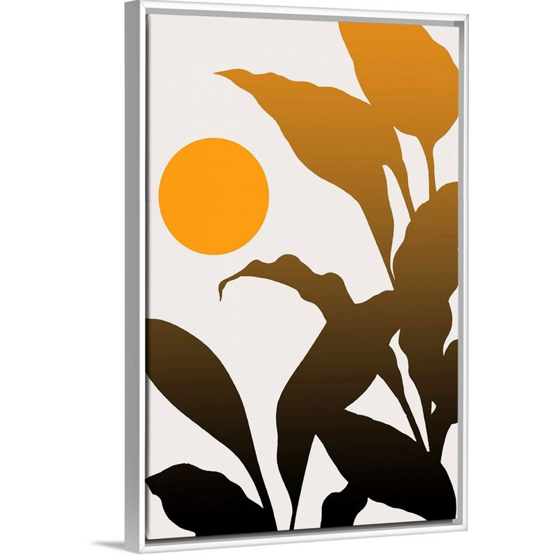 Art mural sur toile Tropical Sunrise, Toile avec cadre blanc, H 32 po x l 22 po