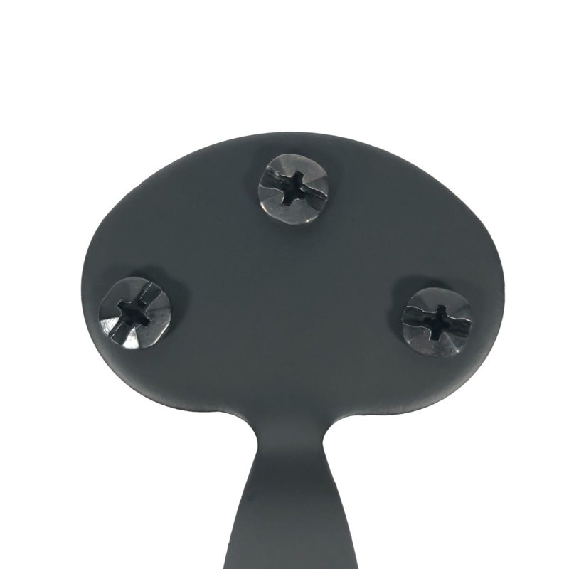 Smooth Black Iron Bean Tip Door Pull