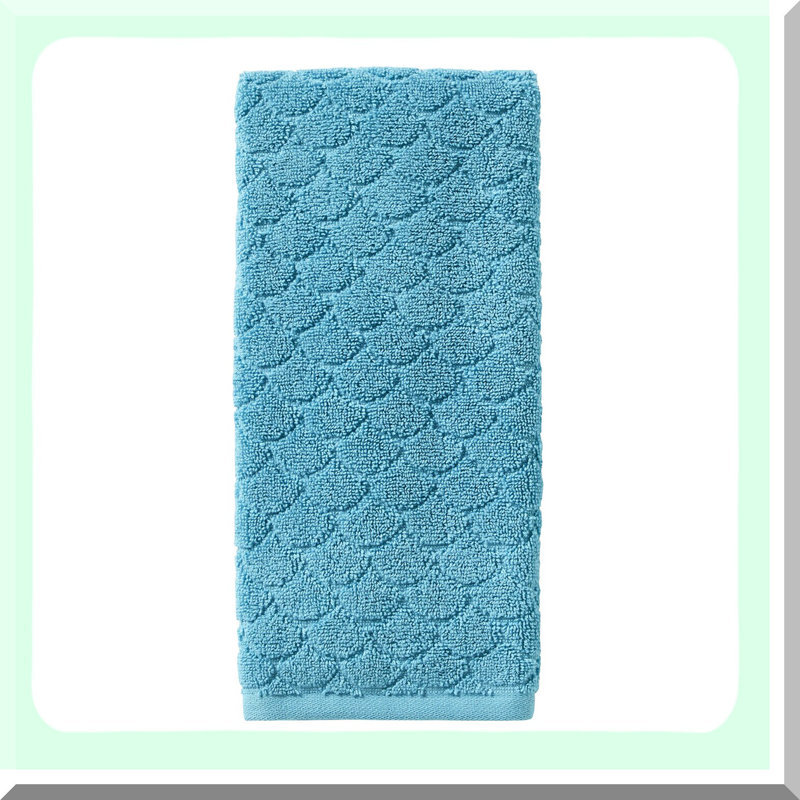 OceanWave Watercolor Scales Hand Towel Set - Blue 2-Pack