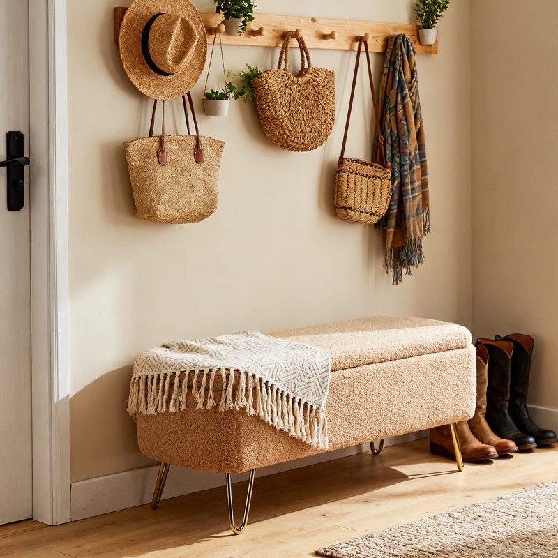 Banc de rangement avec repose-pieds Modern End, Brun