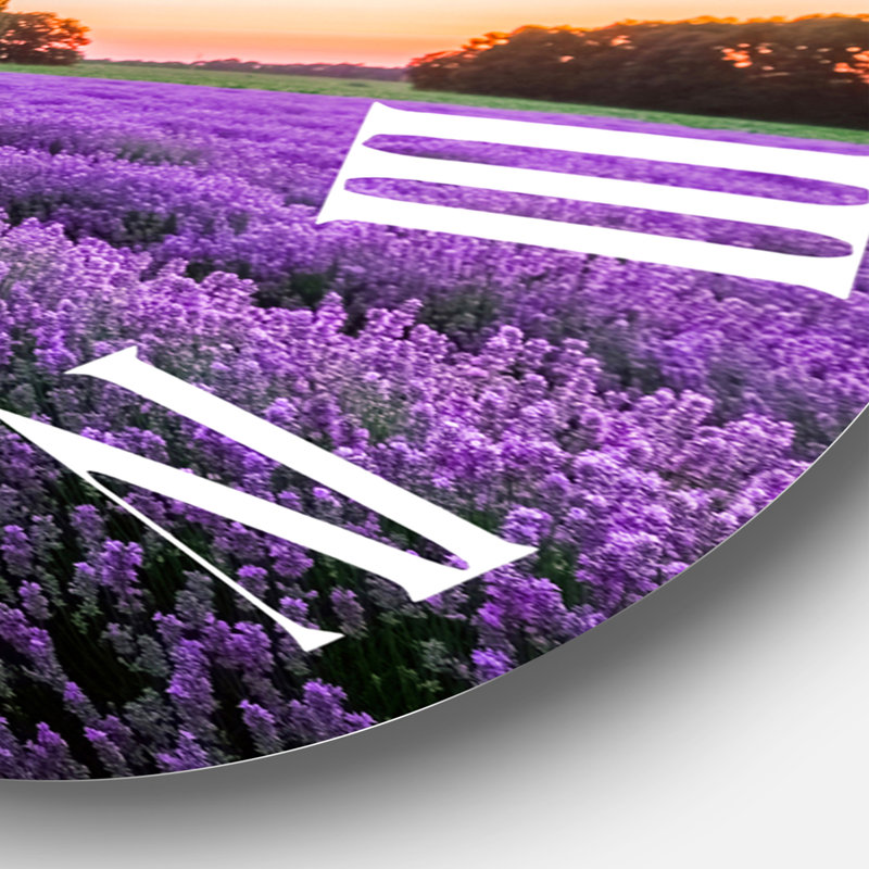Sunrise & Dramatic Clouds Over Lavender Field II - Horloge murale, Surdimensionné