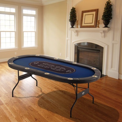 VEVOR 10 - Player Blue Foldable Poker Table