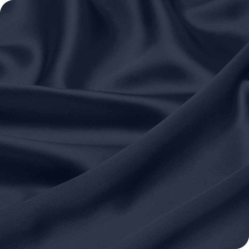 Midnight Blue Satin Standard/Queen Pillowcase Set