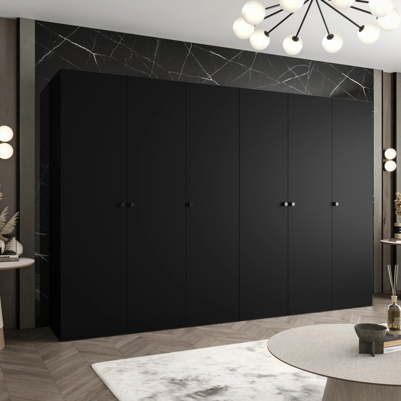 Manufactured Wood Wardrobe, Black
