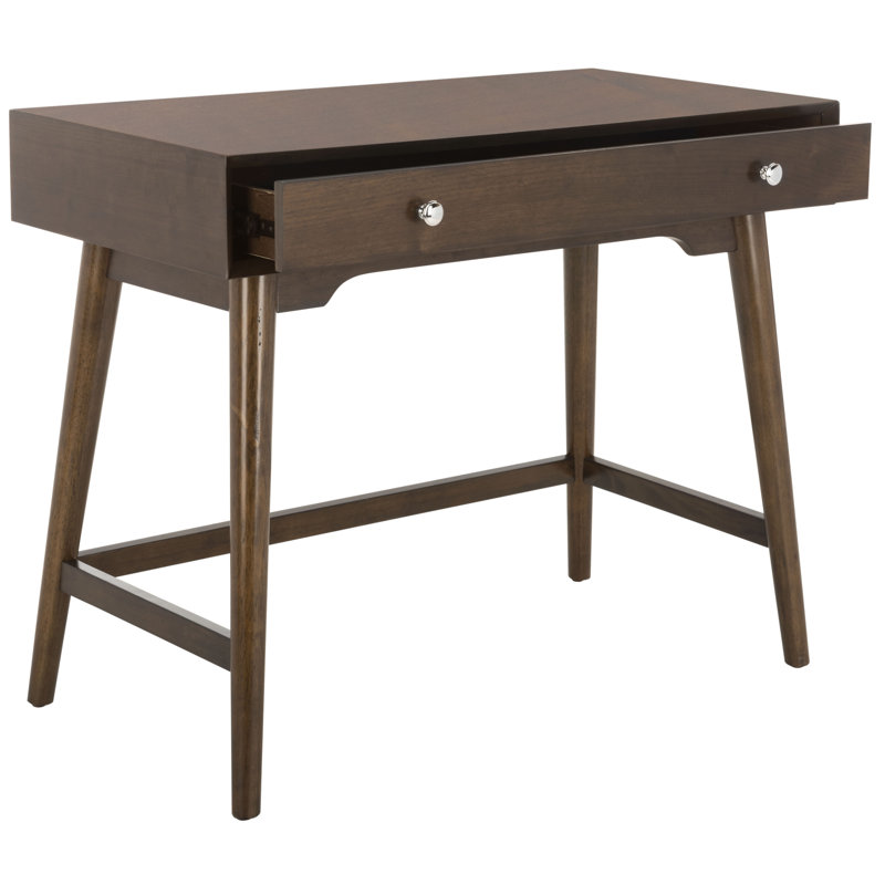 Bureau d'écriture Elegant Dannay - Bureau moderne compact avec tiroir, pieds évasés, rangement coulissant à fermeture en douceur