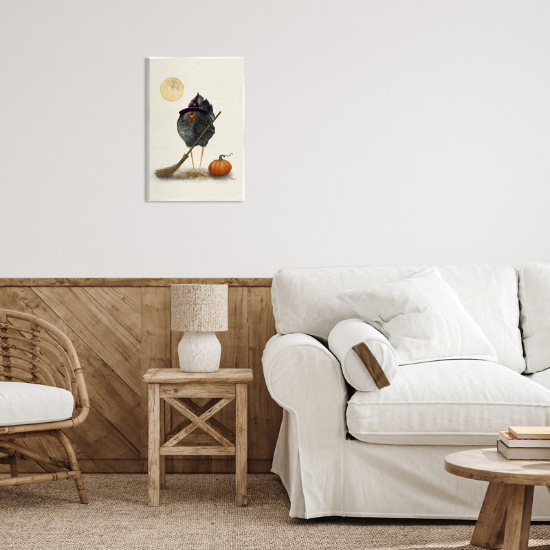 Halloween, oiseau noir, sorcière par Shanda Louis, impression, H 19 po x l 13 po x P 0,5 po, Mdf