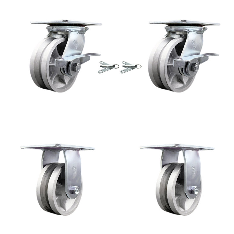 4 Piece Semi Steel Caster Set