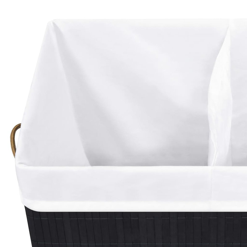 Fabric Laundry Hamper, Large (65.5 cm x 43.5 cm x 33.5 cm), Black