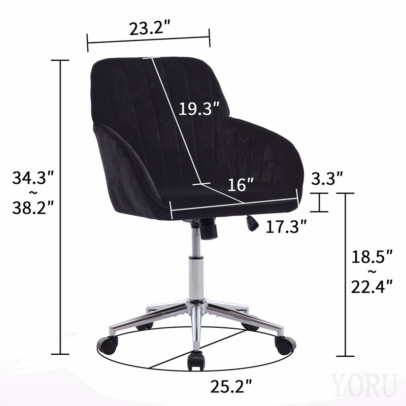 Adjustable Office Chair, Home Bedroom, Ergonomic Swivel Chair, Backrest Seat, Comfortable For Long Sitting, Black,Silver
