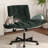 Criss Cross Office Chair with 6-Gear Adjustable Armrests, Wide Seat Fabric Desk Chair with Wheels, Adjustable Lumbar Support, 300 lb Swivel Vanity Chair for Home Office, Makeup Room, Bedroom-147604891
