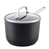 KitchenAid Hard Anodized Induction Nonstick Sauce Pan with Lid, 2 Quart, Matte Black
