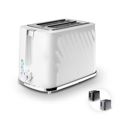 Swan  Windsor 2 Slice Toaster with 7 Browning Levels, Defrost/Reheat/Cancel Functions, Self-Centring Functions and Removable Crumb Tray, 900W