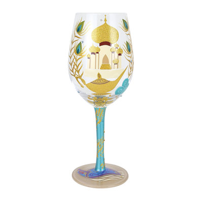 Enesco Lolita Disney Aladdin Jasmine Show Me the World Hand-Painted Artisan Glass 15 oz.