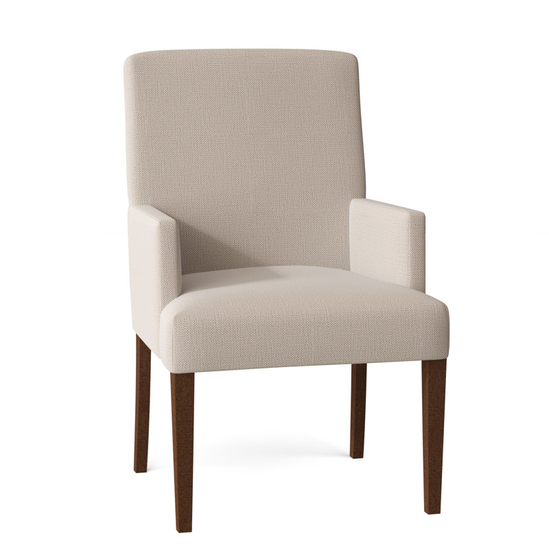 Chaise avec accoudoirs Deni, Bouleau couleur miel, Étain