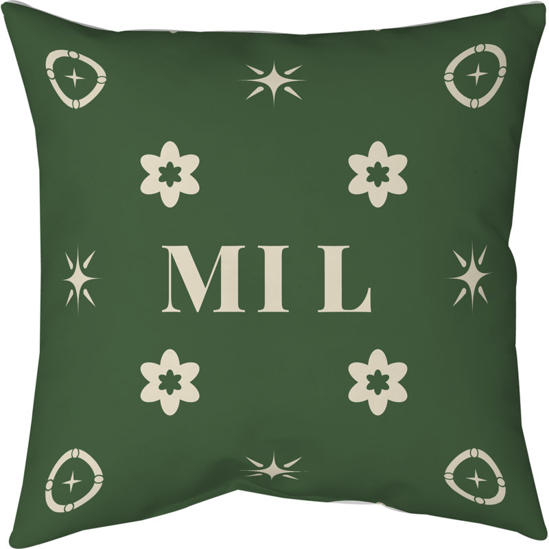 Coussin Milwaukee Basketball Colours en coton vert 14 po x 14 po