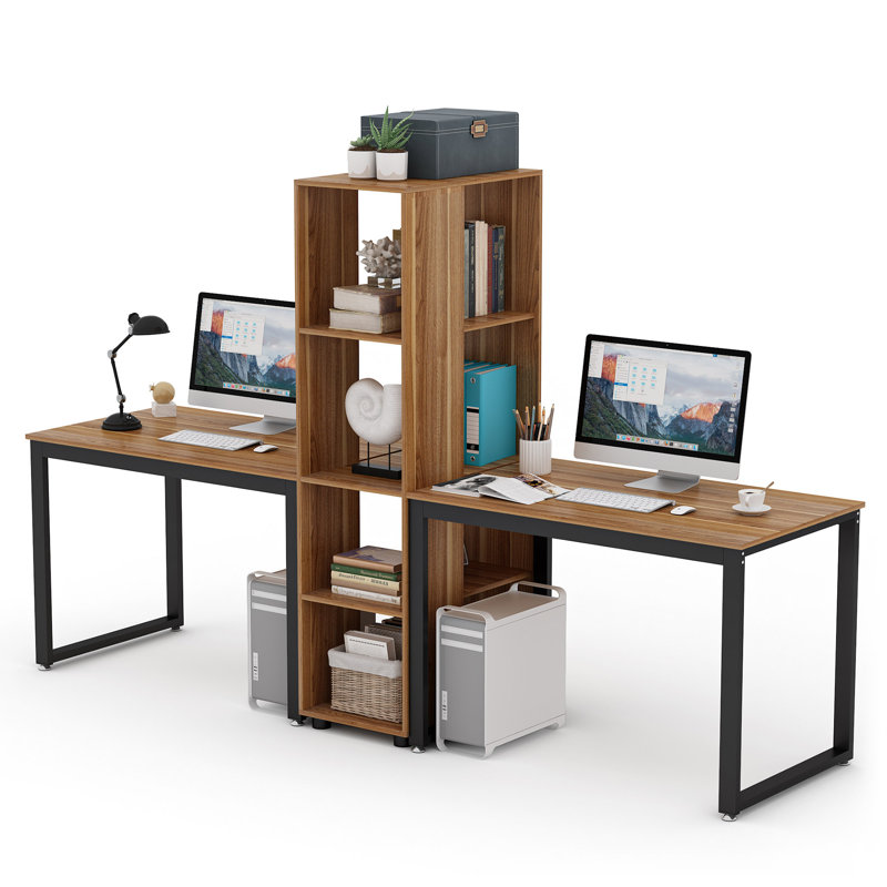 Computer Desk, Dark Walnut/Black