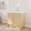 Ensemble de meuble-lavabo sur pied simple 36 po, meuble-lavabo sur pied avec lavabo en résine, 2 portes et 1 tablette