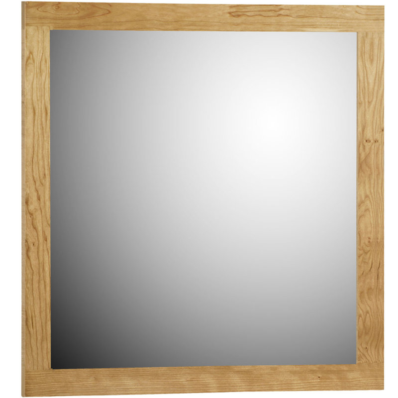 Lysette Wood Flat Wall Mirror, 30'' W x 32'' H, Natural Alder