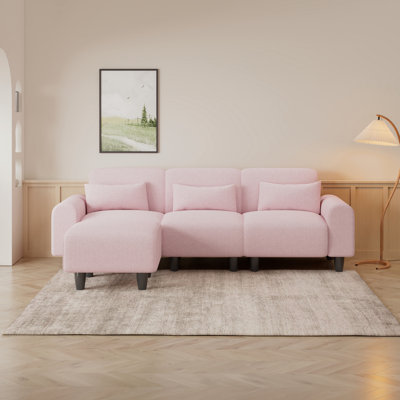 Drossart Le canapé créatif en molleton de 84,6 pouces peut être assemblé en un canapé à deux places et en un seul canapé avec trois coussins de taille pour étirer parfaitement votre taille pour les petits appartements.
