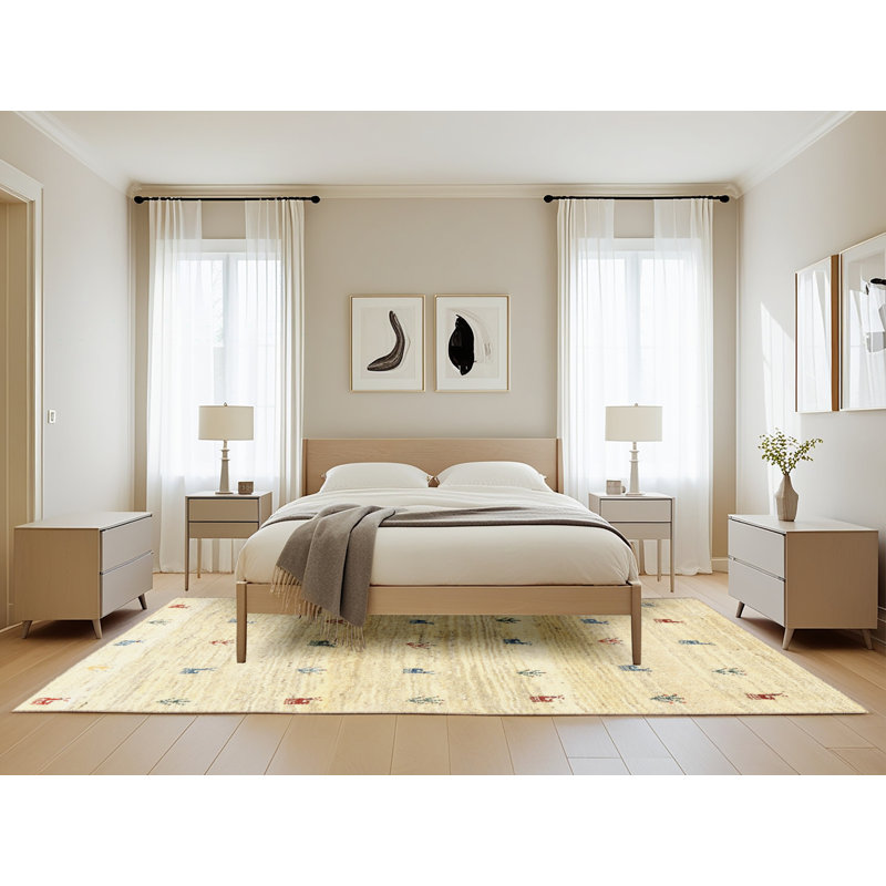 Tapis beige contemporain, Rectangle 5 pi x 8 pi