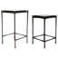 Ensemble de 2 tables en verre moulé cognac de 20 po / 25 po
