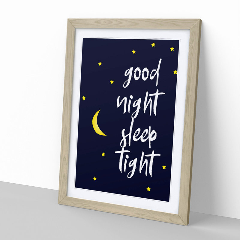 Good Night Sleep Tight - Picture Frame Typography, 90cm H x 65cm W x 2cm D, Oak Framed