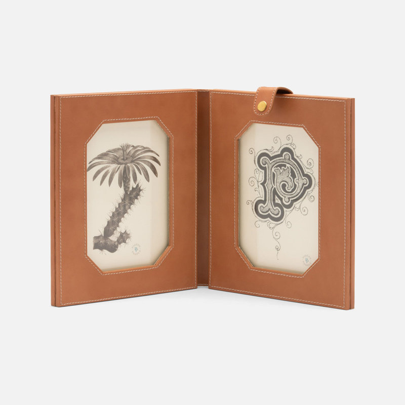 Muir, Tobacco, Double Frame, 5"X7", Full Grain Leather, Aged Camel
