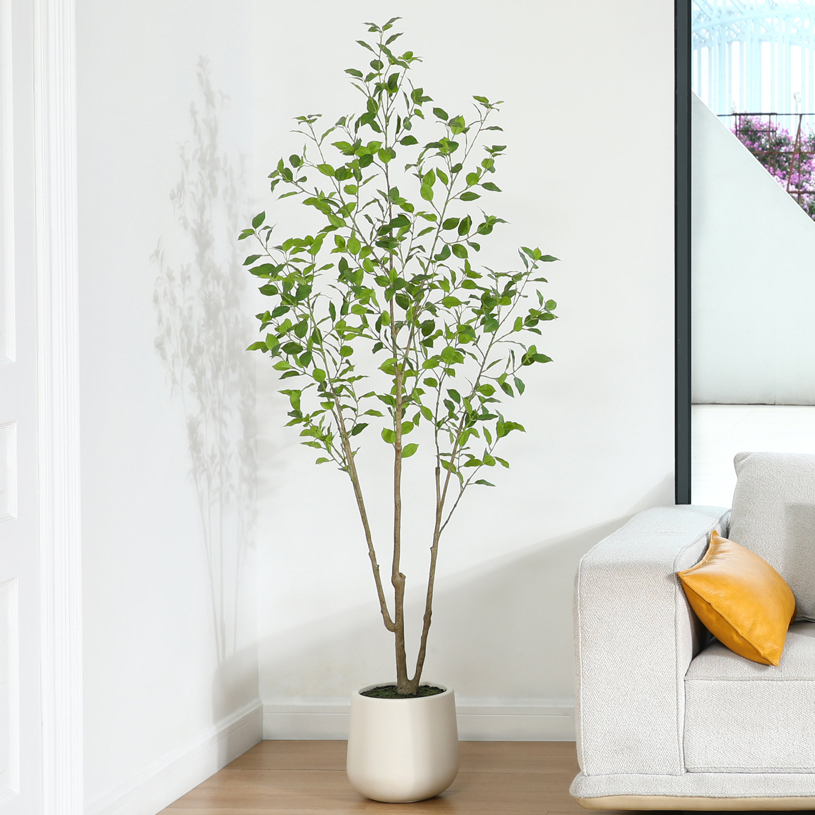 Aniston 84" Ficus Tree in Pot, 72" H x 24" W x 24" D