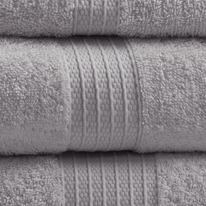 6 Piece Cotton Towel Set, Gray