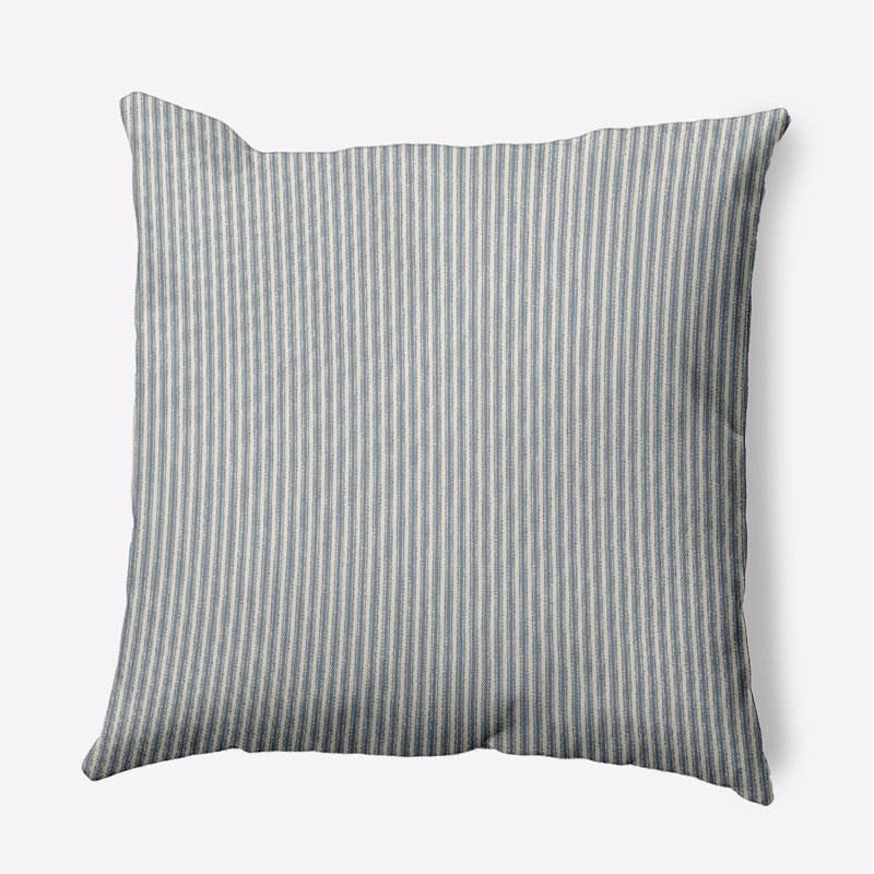 Michael Penny Ticking Square Pillow Cover & Insert, 18"H x 18"W, Navy Blue