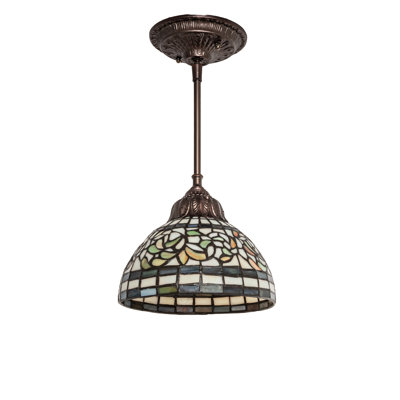 Mini-luminaire suspendu en forme de feuille Tiffany de 8 po de largeur Amyrikal