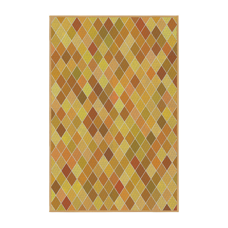 Tapis de zone doré/orange à motifs, Rectangle 2 pi x 5 pi
